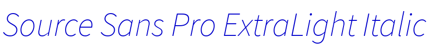 Source Sans Pro ExtraLight Italic шрифт